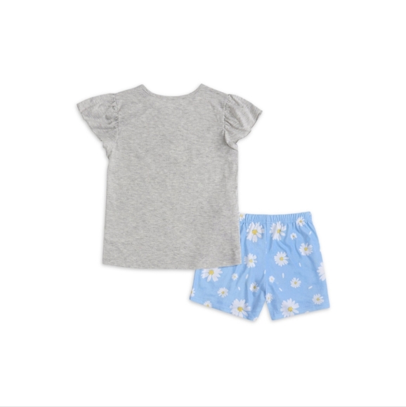Wonder Nation Girls Short Sleeve and Short Pajamas Set, 2-Piece, - Picture 3 of 7